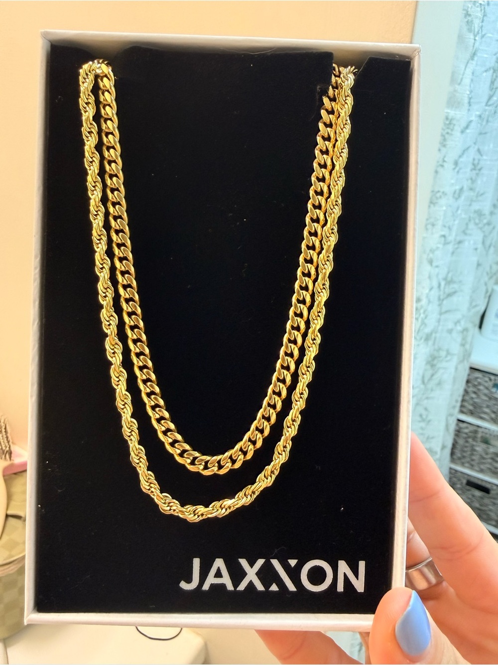 JAXXON Gold-Tone Double Chain Necklace